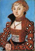Lucas  Cranach Portrait dune noble dame saxonne Sweden oil painting artist